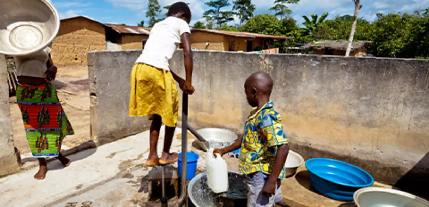 Children gathering water