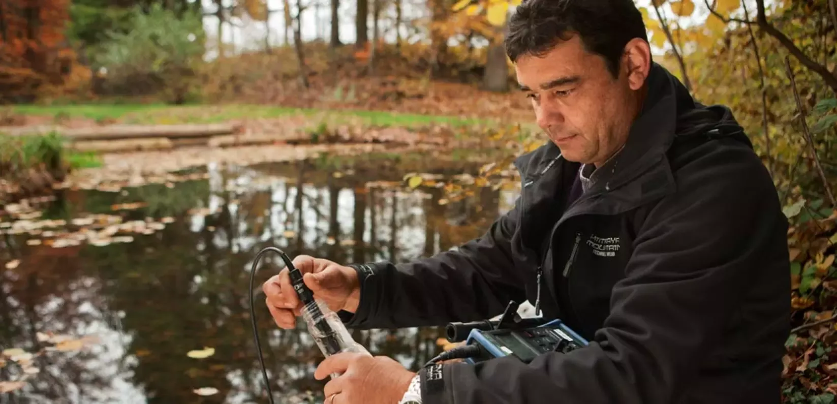 Person sampling water