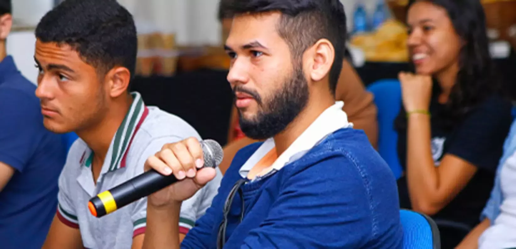 Person with microphone