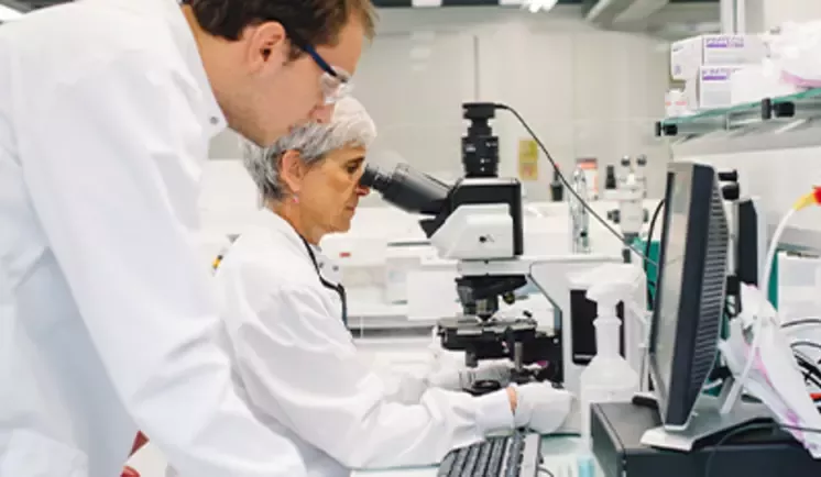 People working at lab