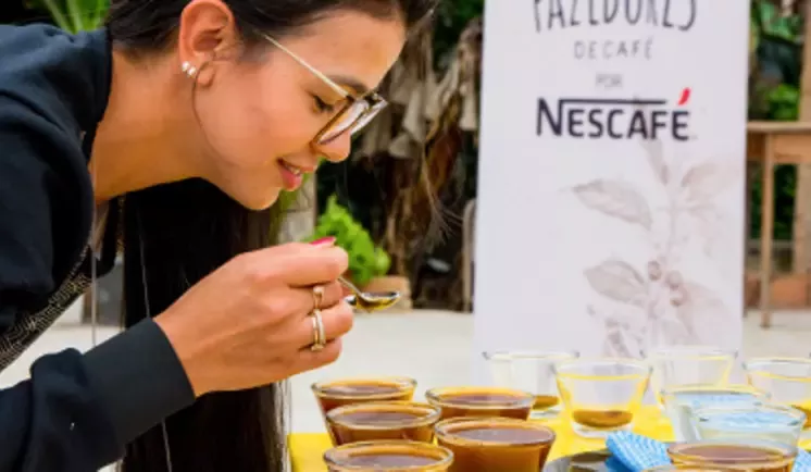 coffee testing by a young farmer