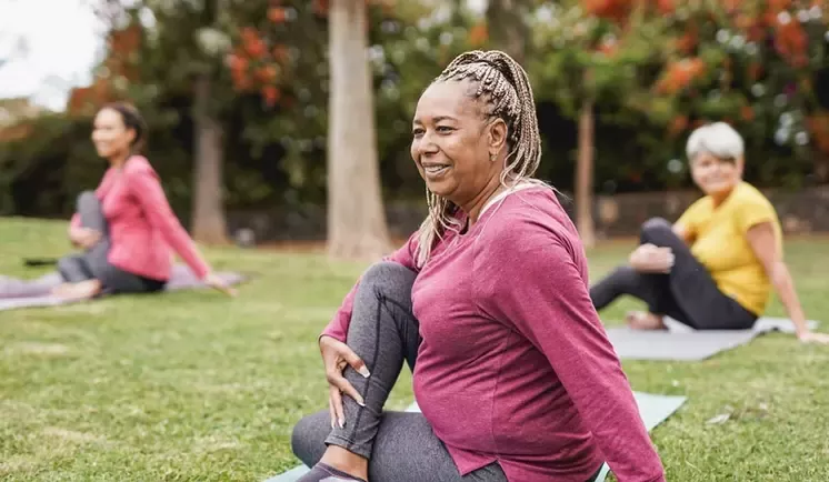 People taking time to exercise
