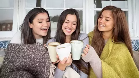 Farmer is sorting coffee grains