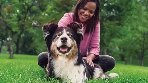 woman with dog