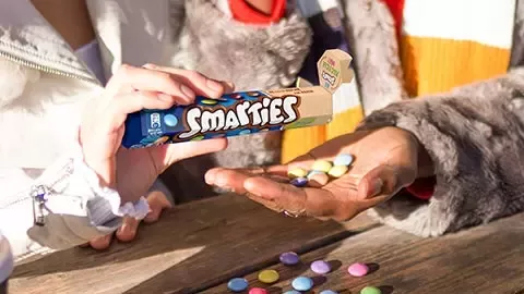 three are funny biting the chocolate