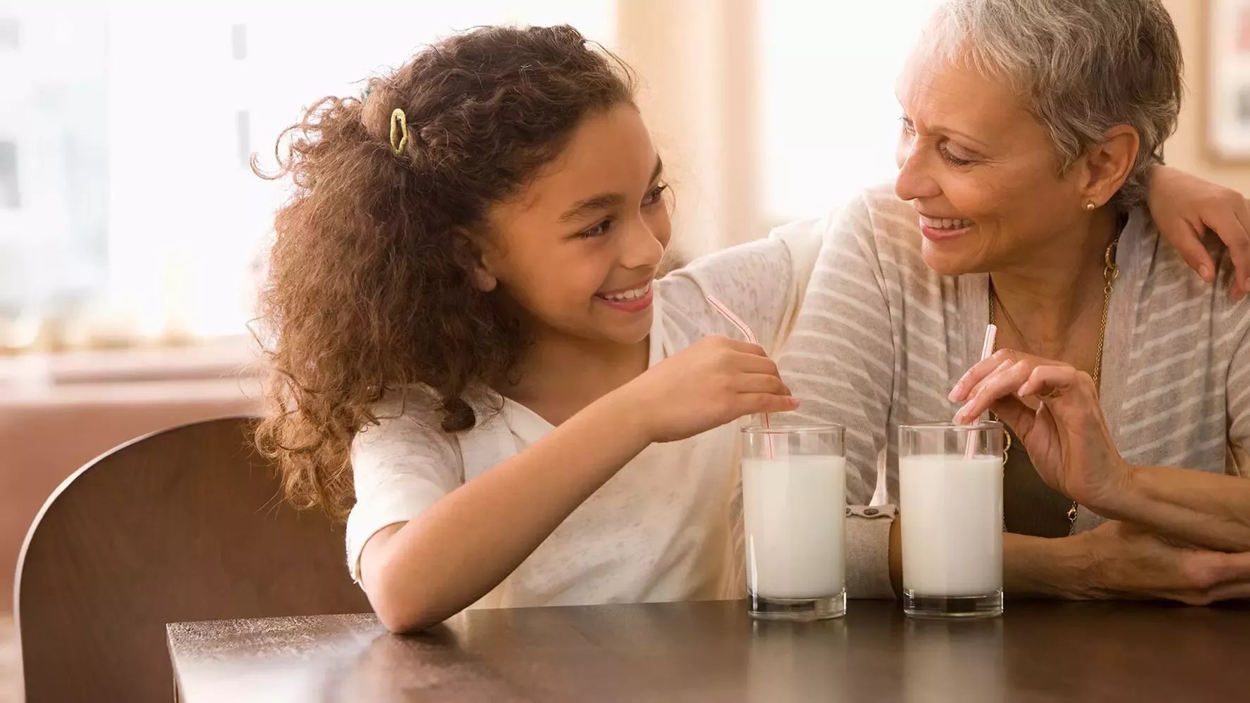 Grandmother and granddaughter