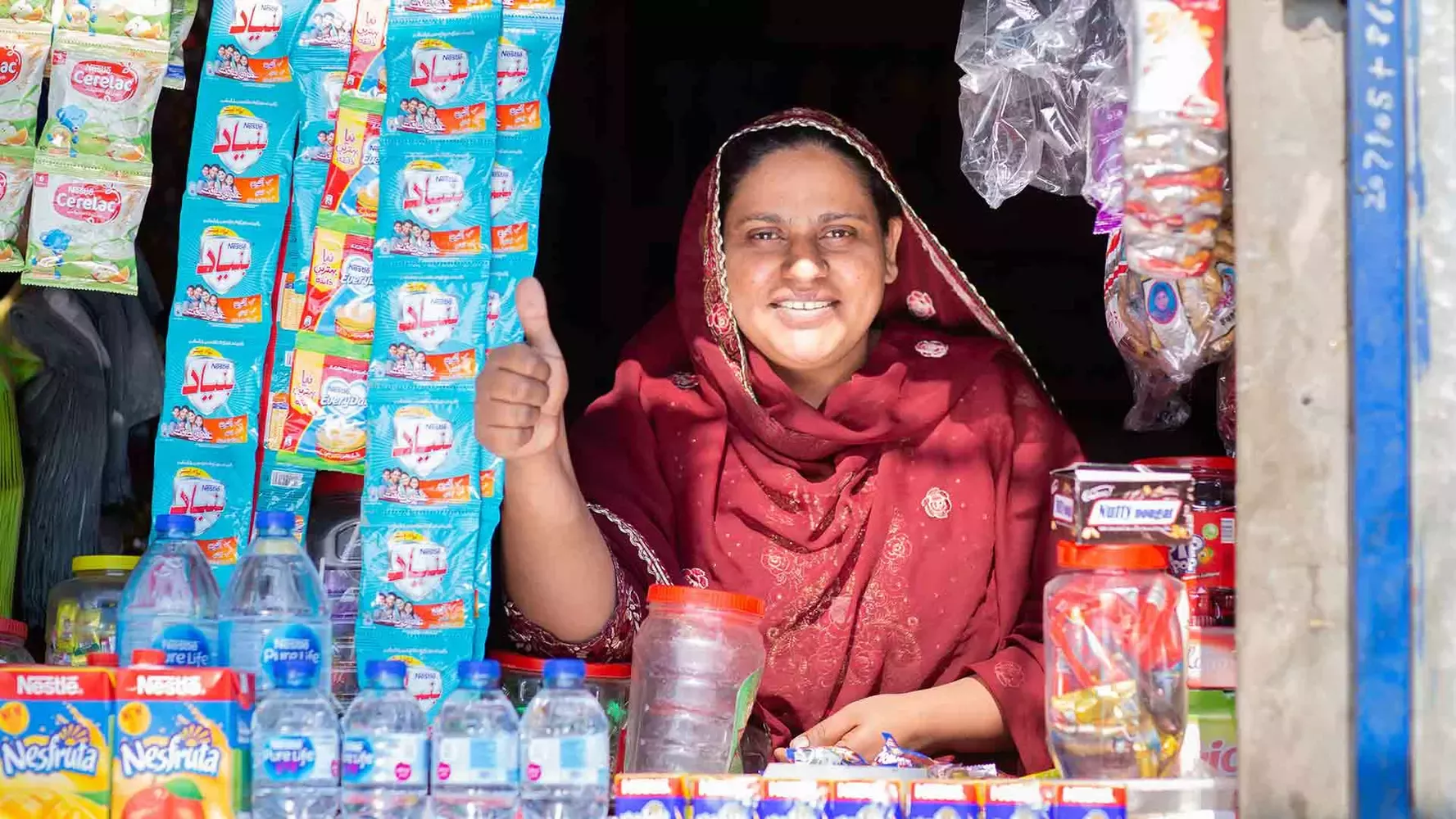 Woman selling products in Pakistan