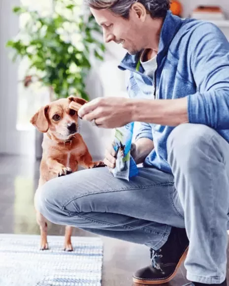 man with dog