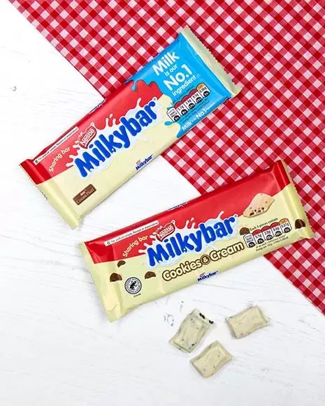 Milkybar on table
