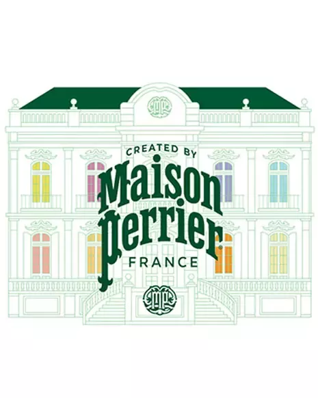 Created by Maison Perrier France heritage mansion illustration with colorful windows