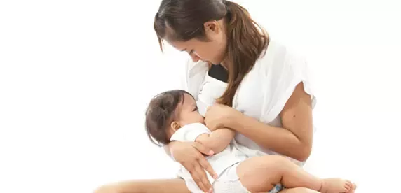 Mum breastfeeding baby
