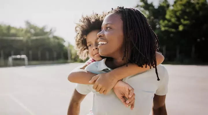 Mother with little girl