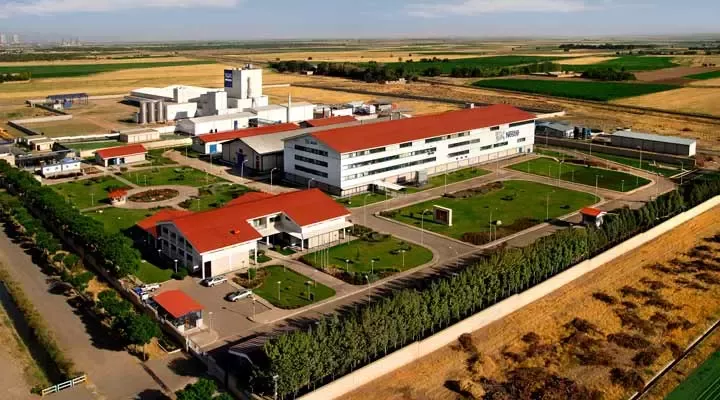 Nestlé factory surrounded by fields