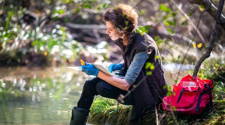 Employee monitoring river water
