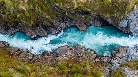 River running through landscape