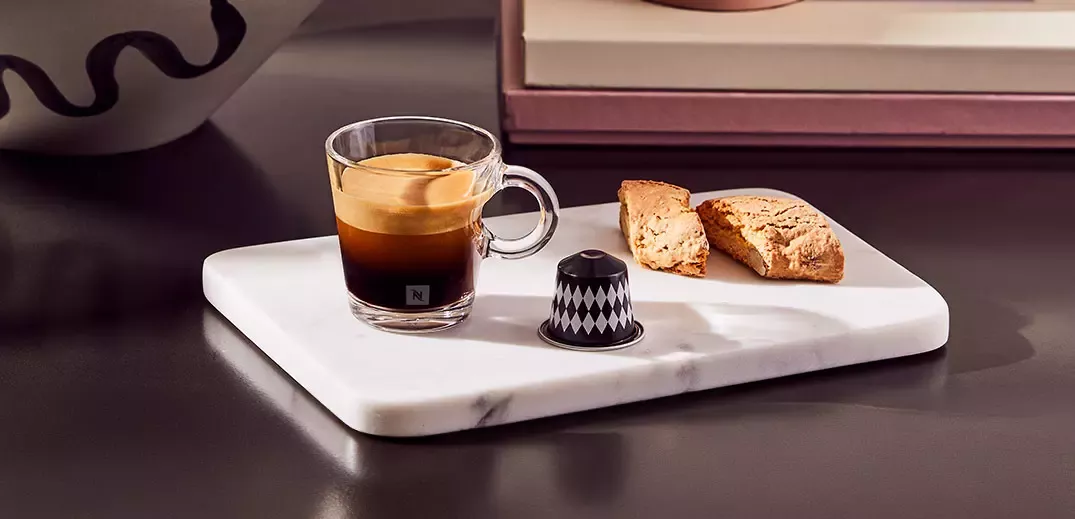 Nespresso in glass mug