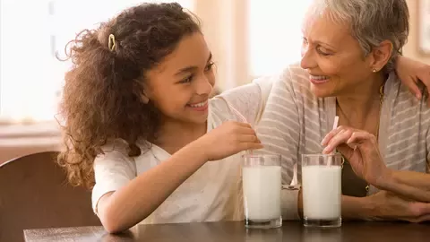 Grandmother and granddaughter