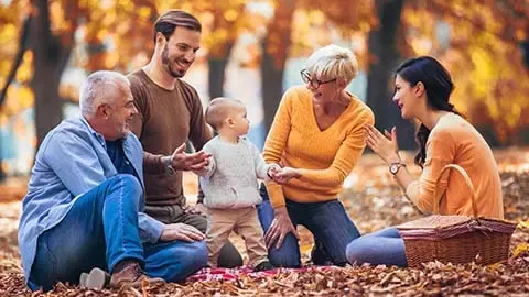 Family on picnic