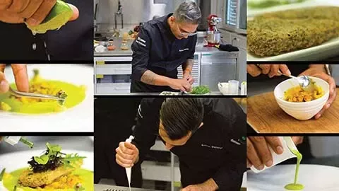 Chefs presenting food
