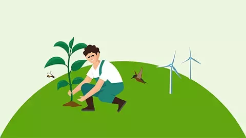 Farmer working on the field