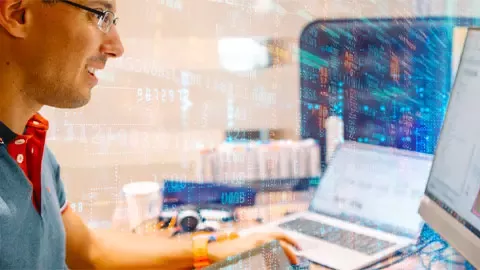 Man working with computer