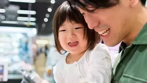 Shopping with a child.