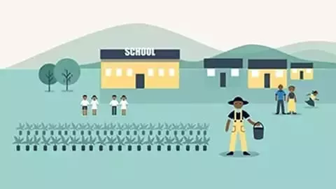 Rural school and farm.