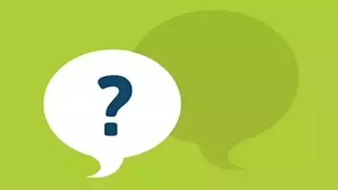 Question mark in a speech bubble.