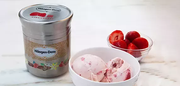 Häagen-Dazs in reusable steel ice cream container