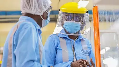 Female factory manager