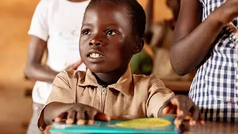 boy attending school