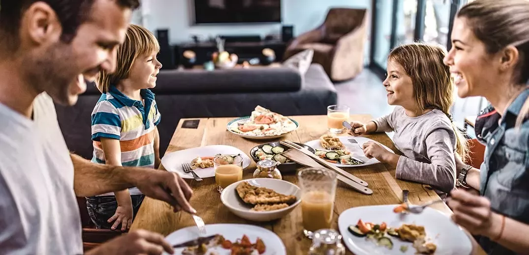 Family eating together