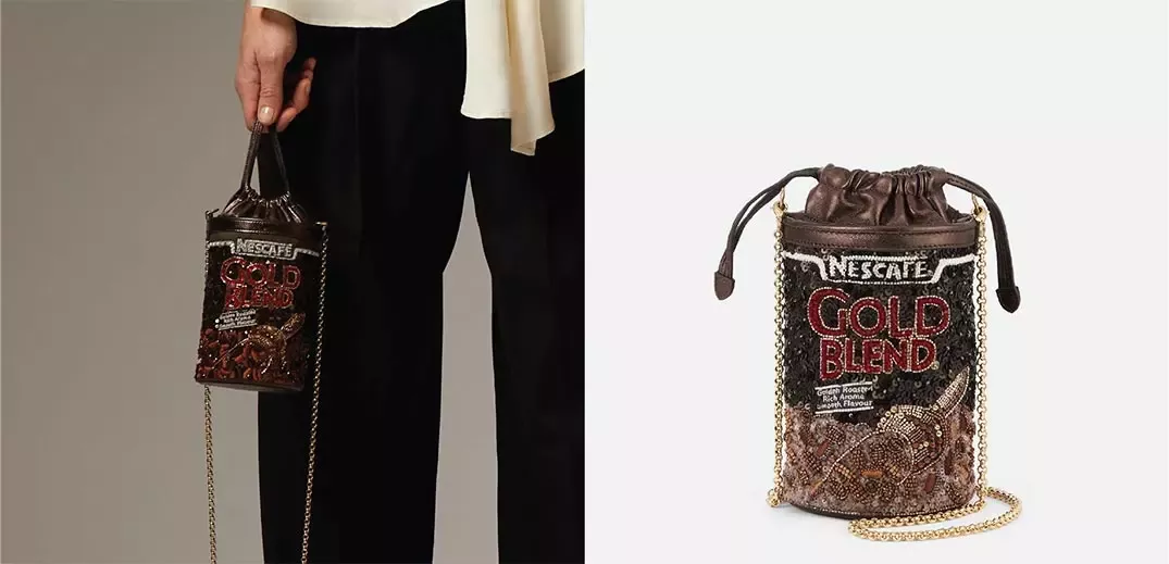 Model holding Nescafe bag
