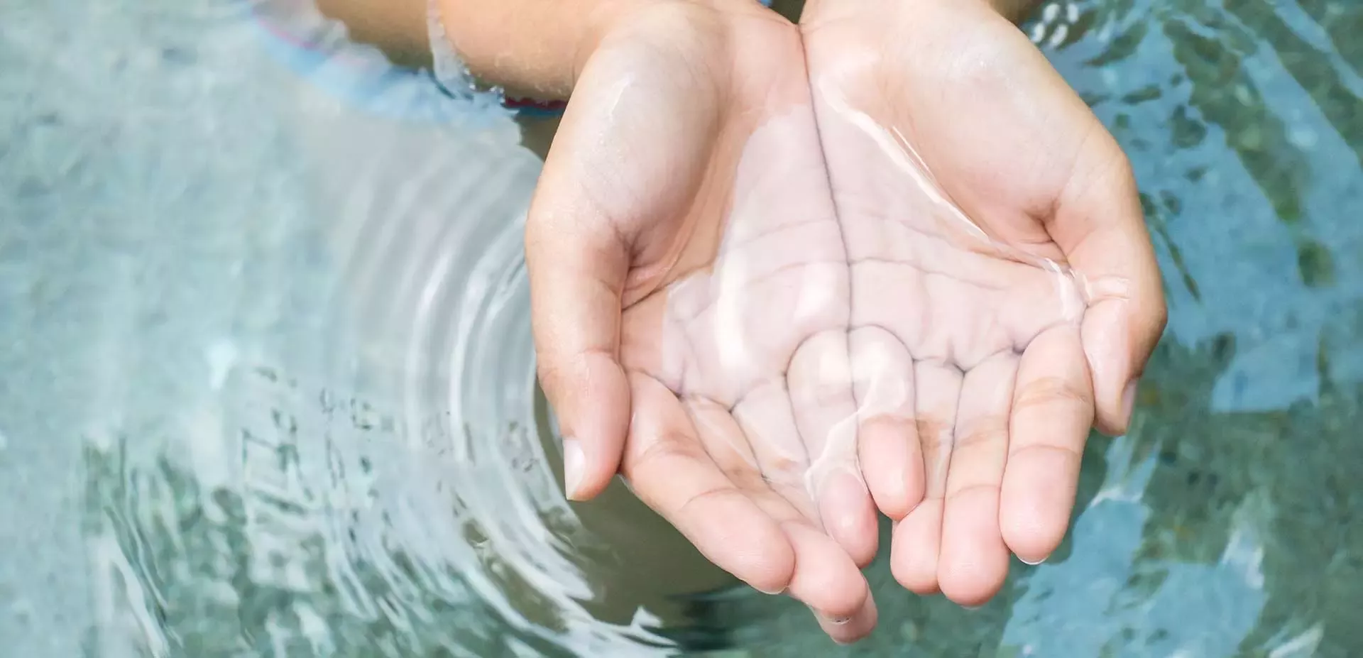 Holding water in hands