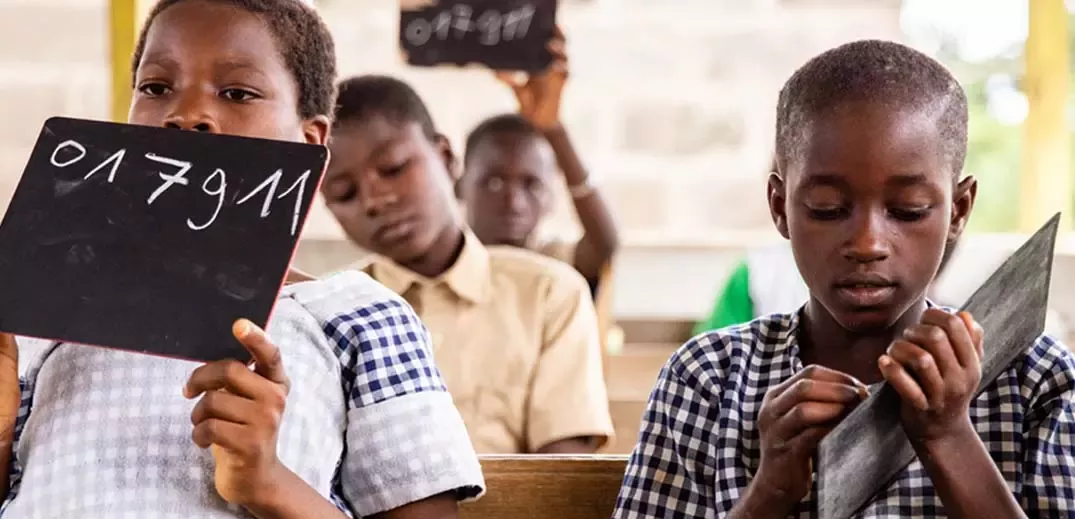kids attending school