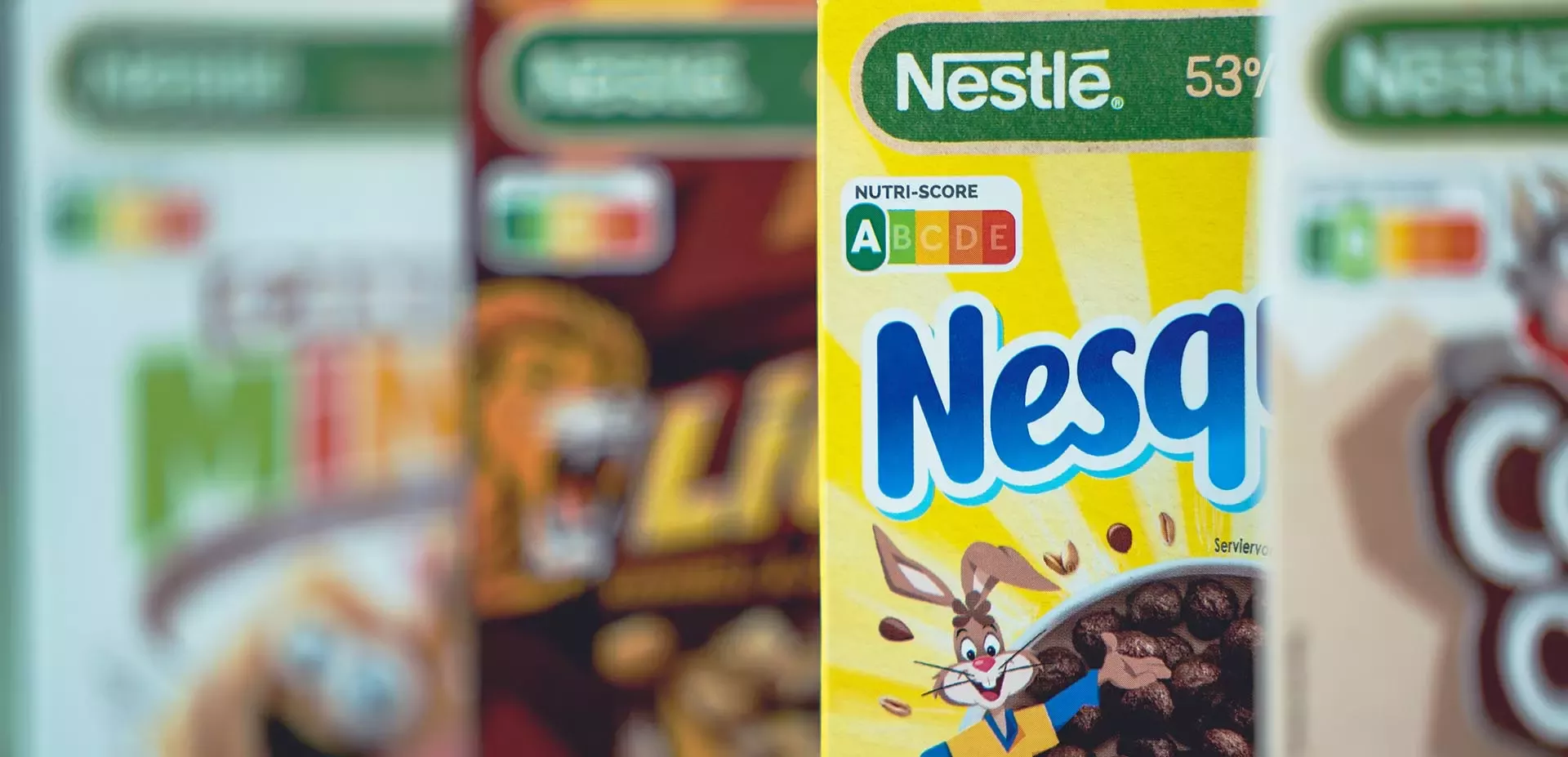 Nesquik package with Nutri-Score label