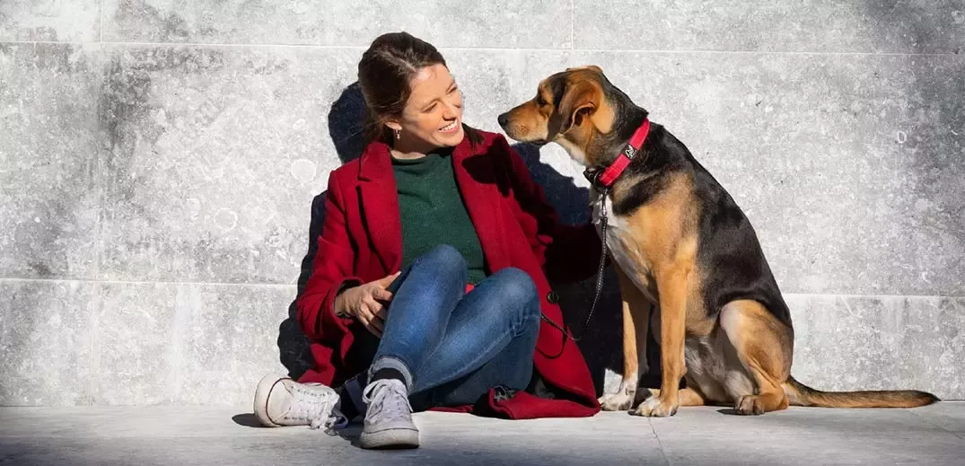 woman with dog
