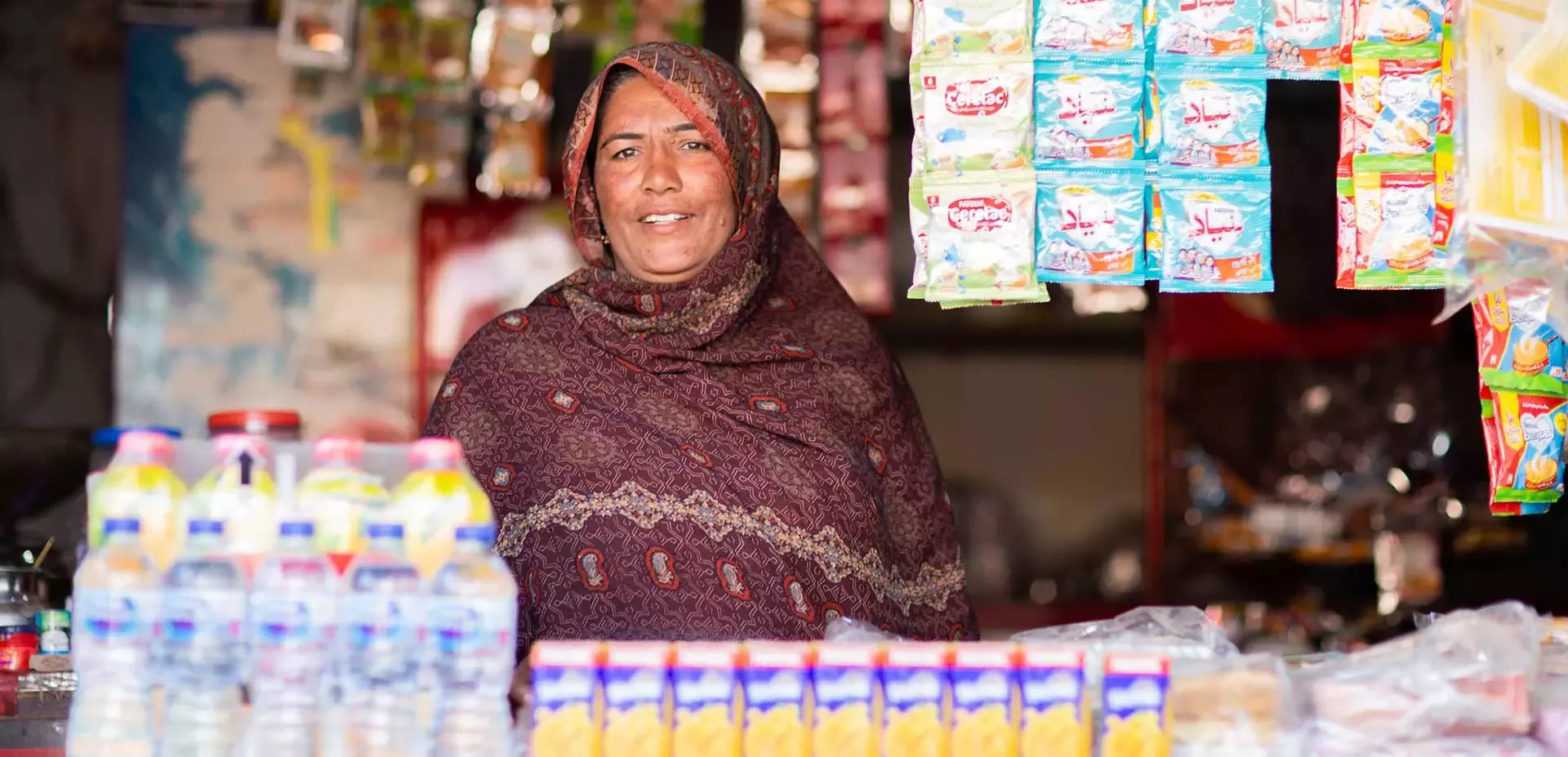 Woman selling products in Pakistan
