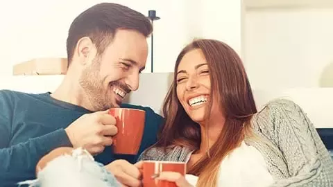 young people drinking coffee
