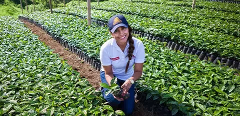 Person in field
