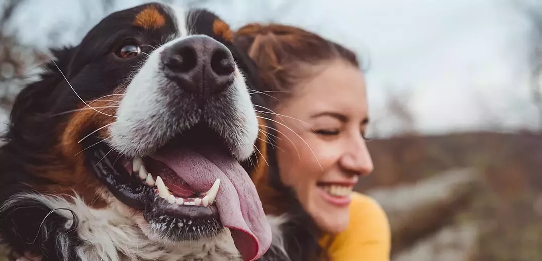 woman with dog