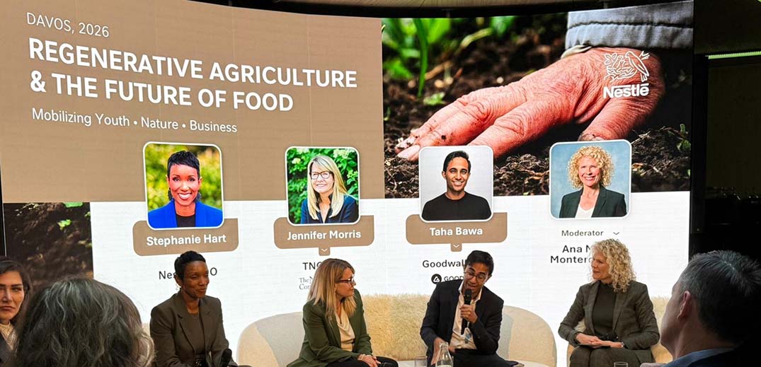 Panel discussion on regenerative agriculture and the future of food at a global event