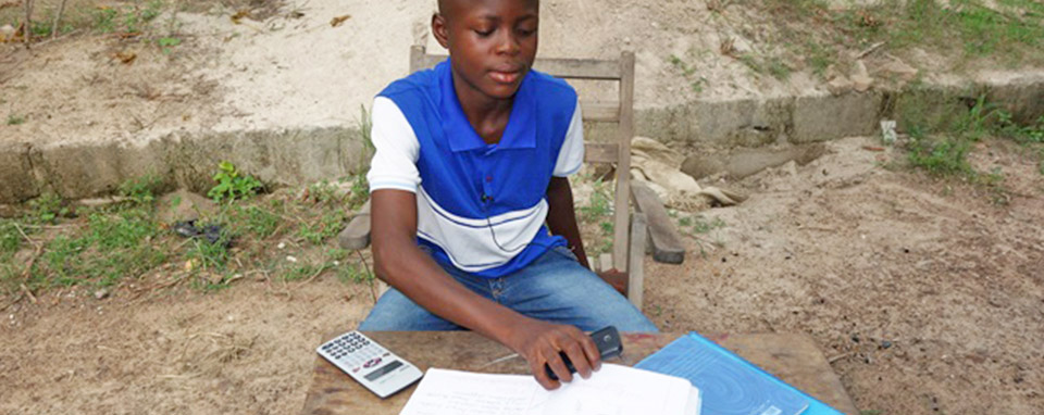 boy preparing for school